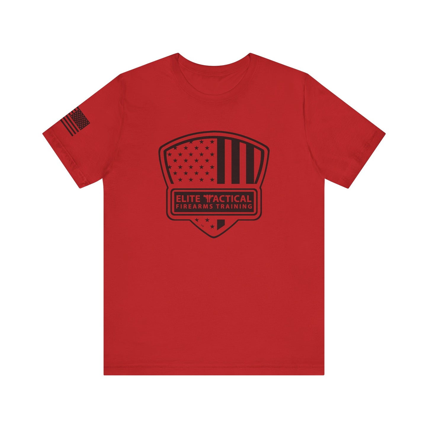 Elite Tactical T-Shirt – American Flag Shield Design
