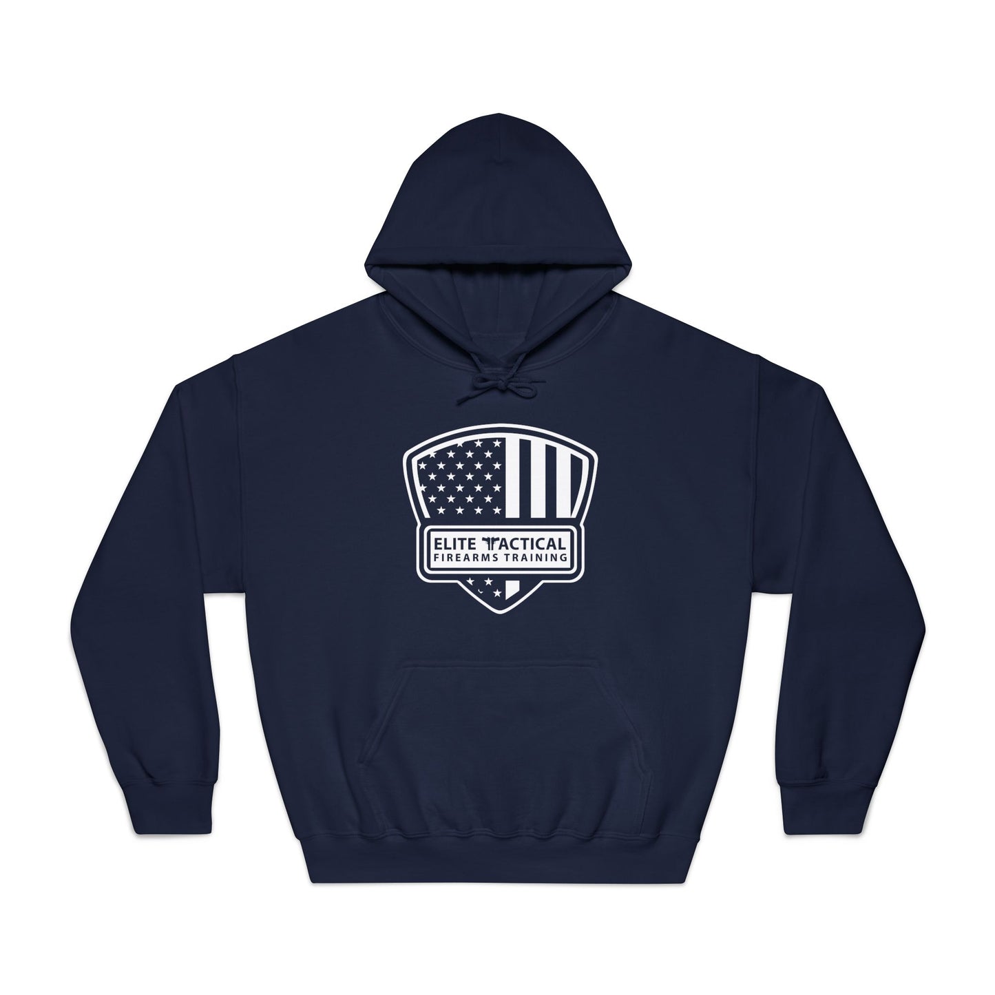 Elite Tactical Hoodie – American Flag Shield Design