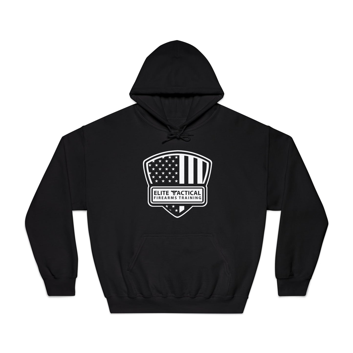 Elite Tactical Hoodie – American Flag Shield Design