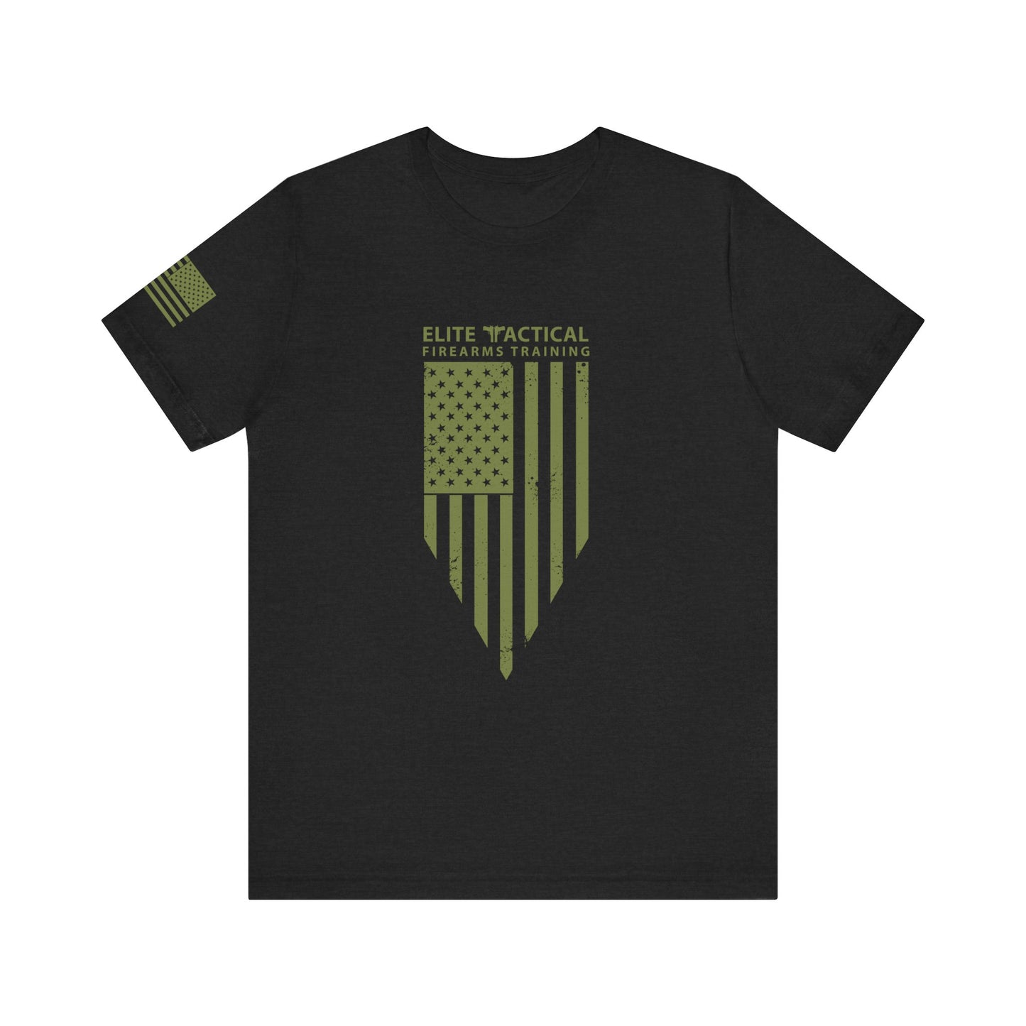 Elite Tactical T-Shirt – Weathered Flag Shield