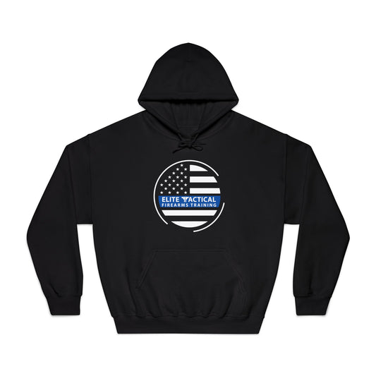Elite Tactical Hoodie – Thin Blue Line Flag Emblem