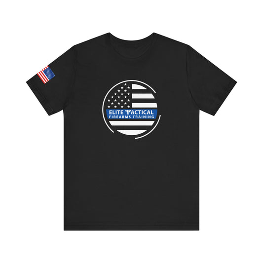 Elite Tactical T-Shirt – Thin Blue Line Flag Emblem