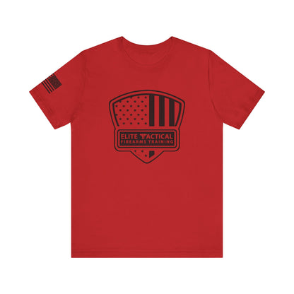 Elite Tactical T-Shirt – American Flag Shield Design