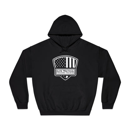 Elite Tactical Hoodie – American Flag Shield Design