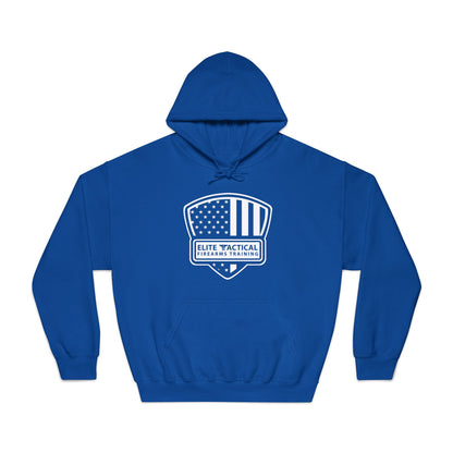 Elite Tactical Hoodie – American Flag Shield Design