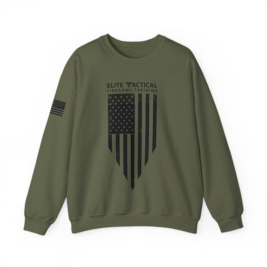Elite Tactical Sweatshirt - Weathered Flag Shield