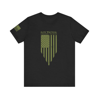 Elite Tactical T-Shirt – Weathered Flag Shield